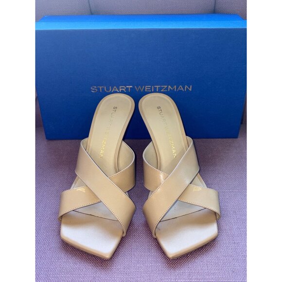Stuart Weitzman Dayna Slides 75 in Adobe 7 with Box Womens High Heels - Picture 6 of 13